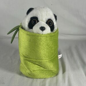 Aurora World Panda Hand Puppet in Green Bamboo Pouch Plush